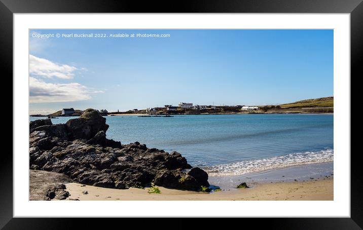 Borthwen beach at Rhoscolyn Anglesey Pano Framed Mounted Print by Pearl Bucknall