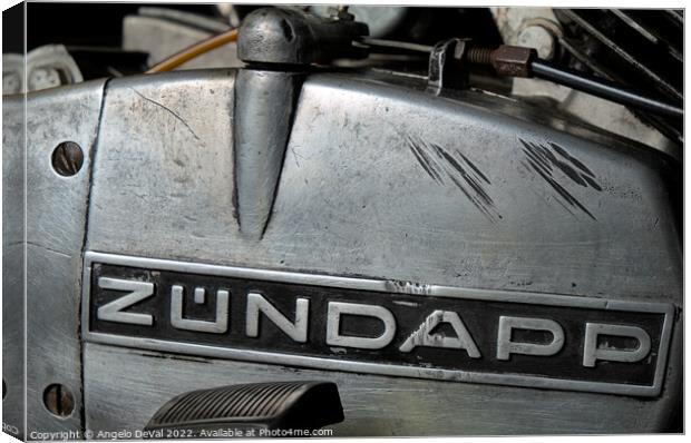 Classic Zundapp bike engine block detail Canvas Print by Angelo DeVal