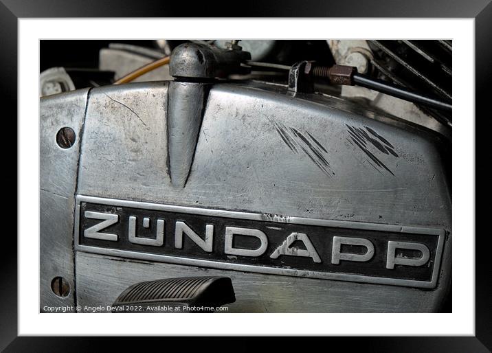 Classic Zundapp bike engine block detail Framed Mounted Print by Angelo DeVal