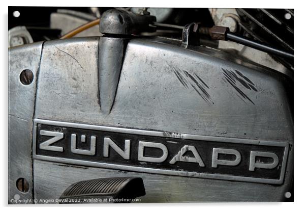 Classic Zundapp bike engine block detail Acrylic by Angelo DeVal