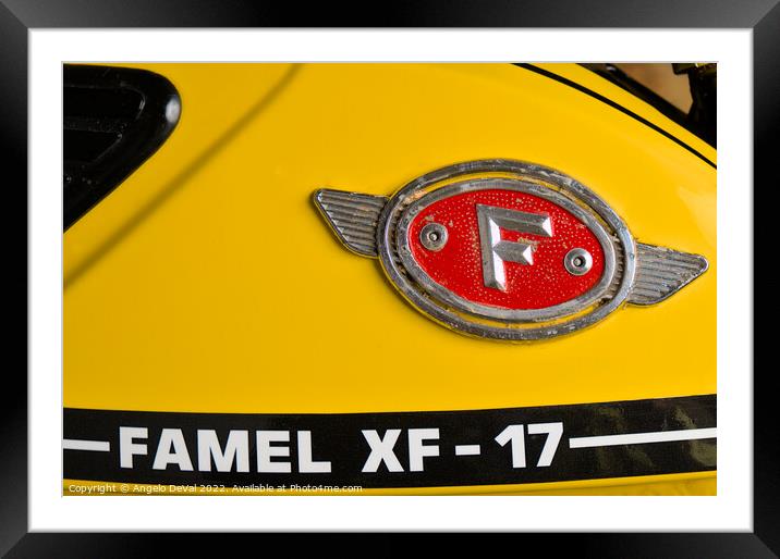 Classic Zundapp bike XF-17 gas tank logo detail Framed Mounted Print by Angelo DeVal