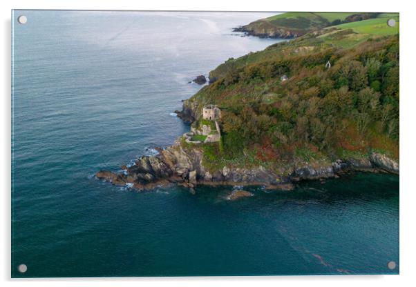 St Catherines Castle Acrylic by Apollo Aerial Photography