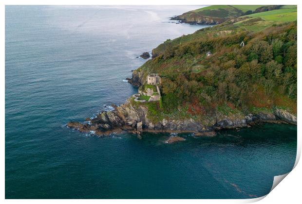 St Catherines Castle Print by Apollo Aerial Photography