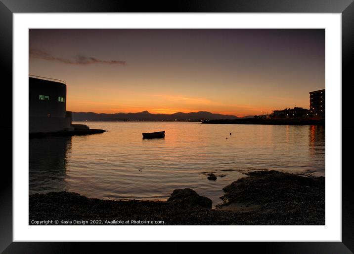 Dusk over the Bay of Palma, Can Pastilla Framed Mounted Print by Kasia Design