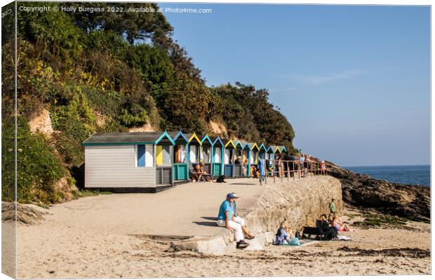 'Charming Chalets of Falmouth Beach' Canvas Print by Holly Burgess