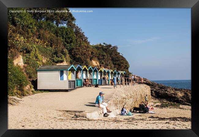 'Charming Chalets of Falmouth Beach' Framed Print by Holly Burgess