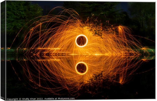 Water Reflection of Wirewool Spinning Canvas Print by Shafiq Khan