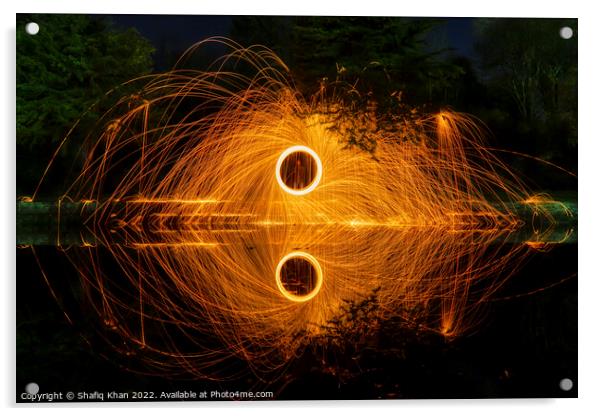Water Reflection of Wirewool Spinning Acrylic by Shafiq Khan