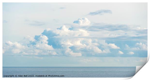 Clouds over sea Print by Allan Bell