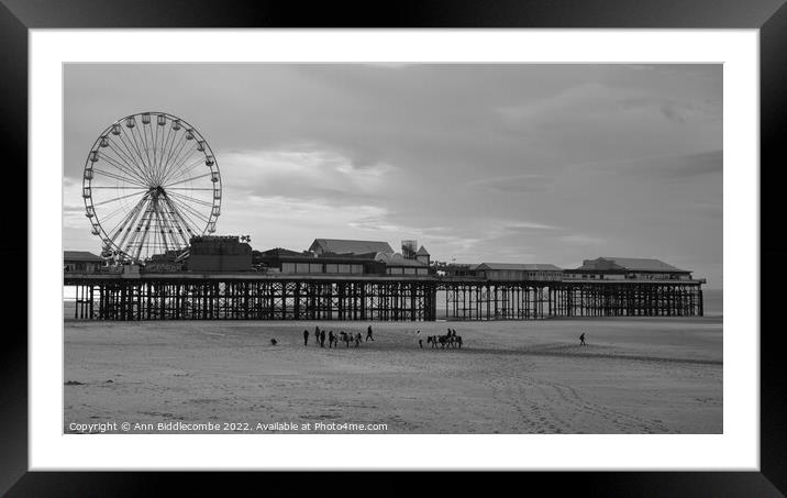 Blackpool central pier Framed Mounted Print by Ann Biddlecombe