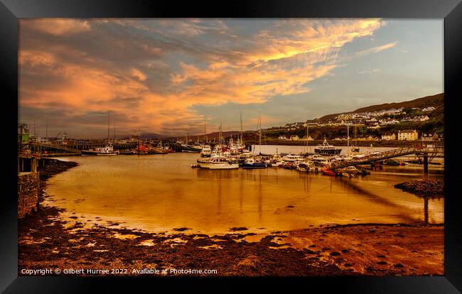 Iona Harbour's Enchanting Sunset Framed Print by Gilbert Hurree