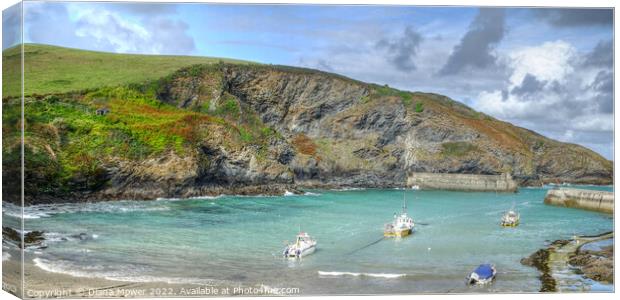 The Picturesque Port Isaac harbour Cornwall Canvas Print by Diana Mower