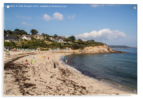 Falmouth Shoreline: A Summer's Serenity Acrylic by Holly Burgess