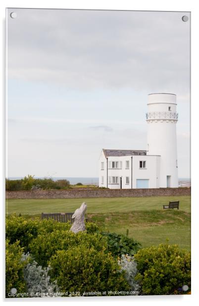 Old Hunstanton Lighthouse in Norfolk Acrylic by Elaine Hayward