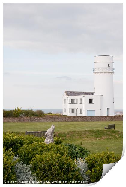 Old Hunstanton Lighthouse in Norfolk Print by Elaine Hayward