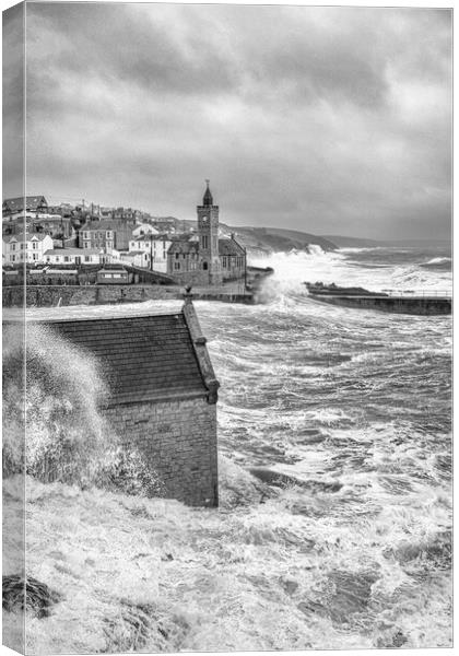 stormy sea Canvas Print by kathy white