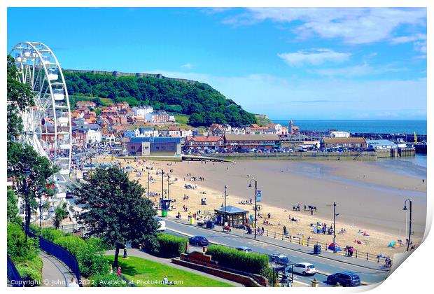Scarborough South beach, North Yorkshire, UK. Print by john hill