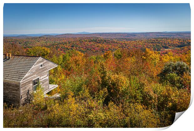 Beautiful view from Hogback Mountain, Vermont, United States. Print by Richard Morgan