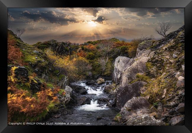 Dramatic sunset over Torver beck in the lake district 837 Framed Print by PHILIP CHALK