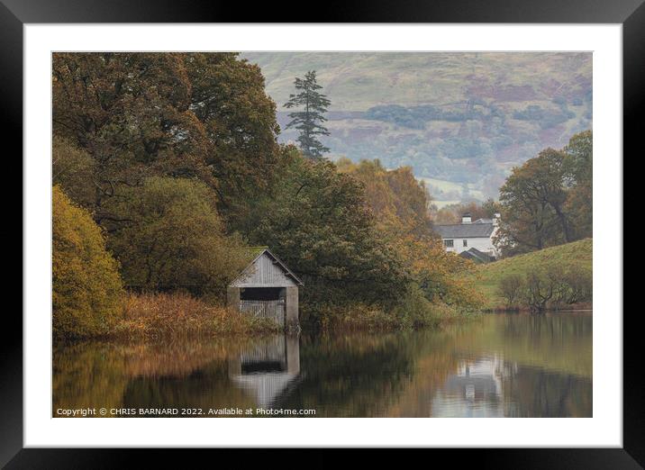 Rydal Water Boathouse Framed Mounted Print by CHRIS BARNARD