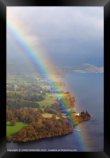 Ullswater Rainbow Framed Print by CHRIS BARNARD