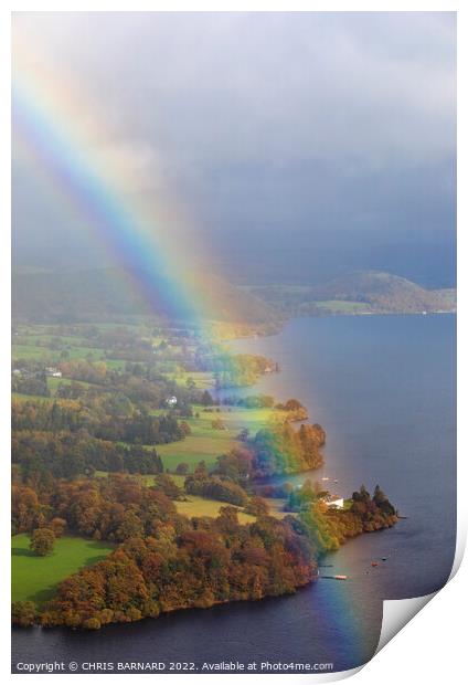 Ullswater Rainbow Print by CHRIS BARNARD