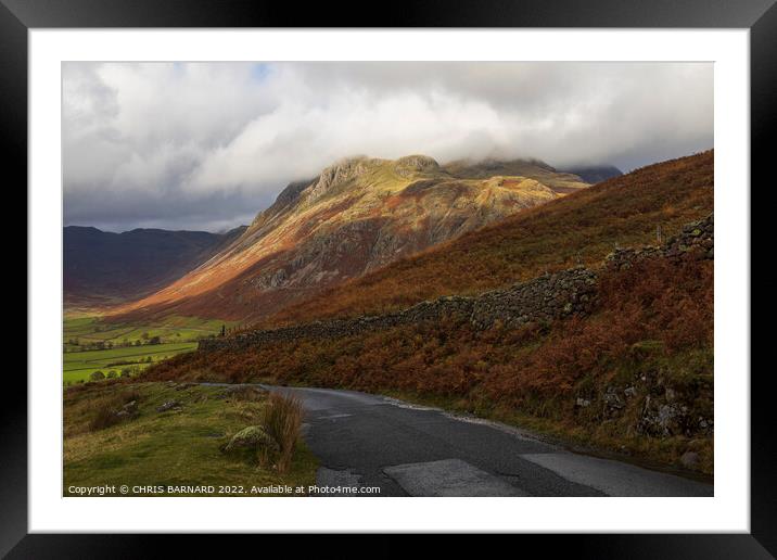 Wrynose Pass Lake District Framed Mounted Print by CHRIS BARNARD