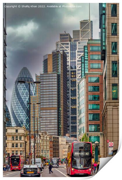 Bishopsgate, London Print by Shafiq Khan