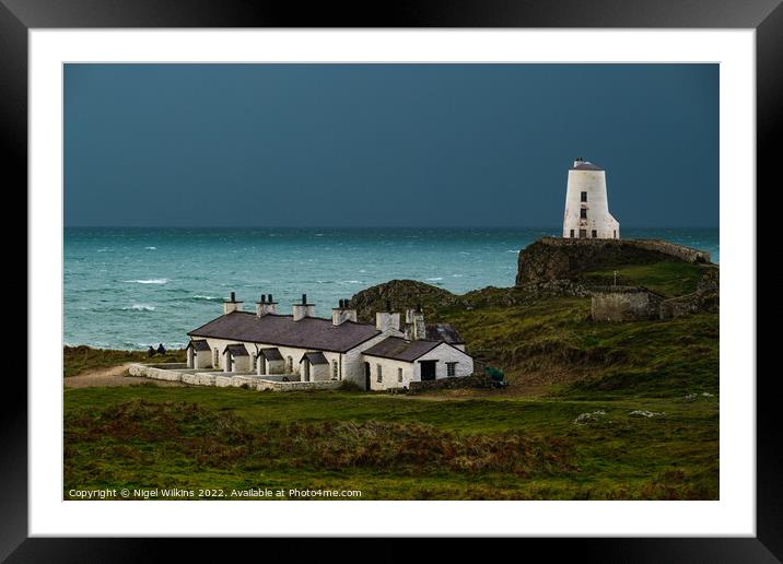 Twr Mawr Lighthouse & Pilot Cottages, Anglesey Framed Mounted Print by Nigel Wilkins