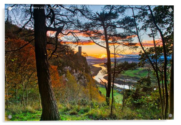 A view of the River Tay at sunrise from Kinnoull H Acrylic by Navin Mistry