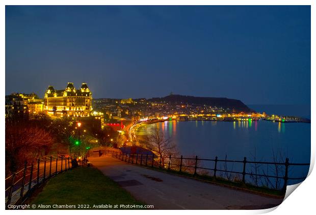Scarborough At Night Print by Alison Chambers