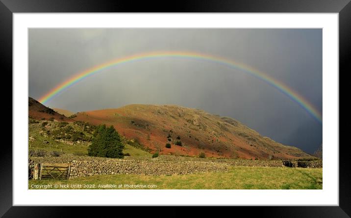 Rainbow over Middle Fell, Wasdale Framed Mounted Print by Nick Unitt