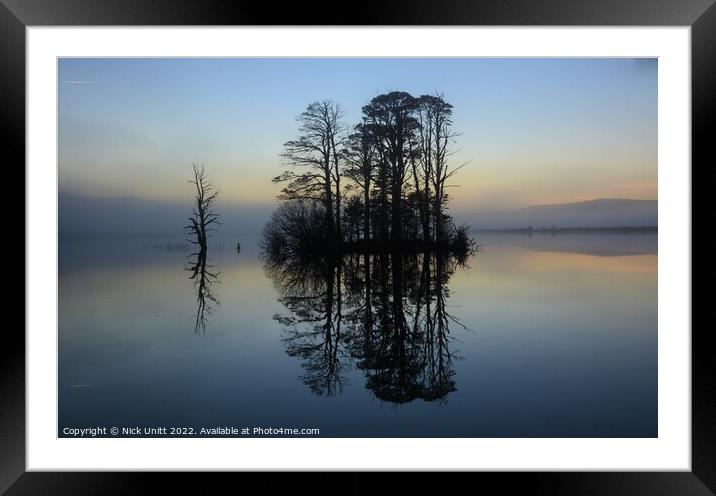 Loch Mallachie at Sunset Framed Mounted Print by Nick Unitt