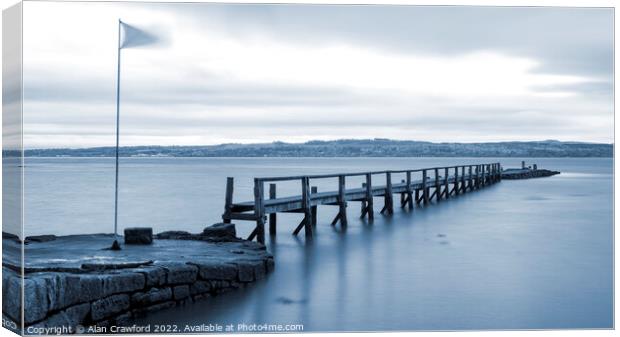 Old Pier at Culross, Scotland Canvas Print by Alan Crawford
