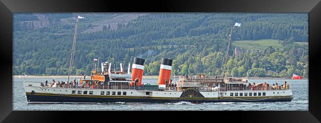 Waverley paddle steamer and Brodick castle Framed Print by Allan Durward Photography