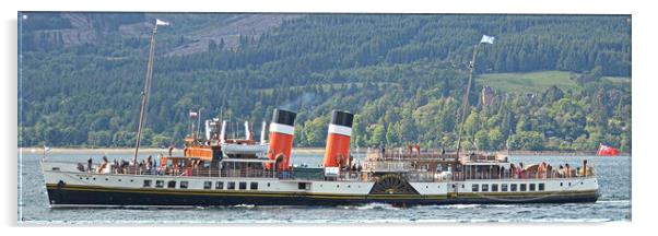 Waverley paddle steamer and Brodick castle Acrylic by Allan Durward Photography