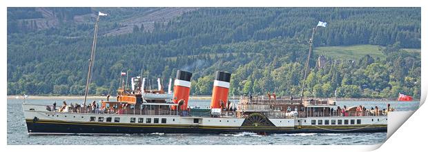 Waverley paddle steamer and Brodick castle Print by Allan Durward Photography