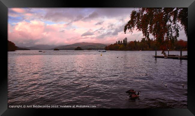 Lake windermere view Framed Print by Ann Biddlecombe