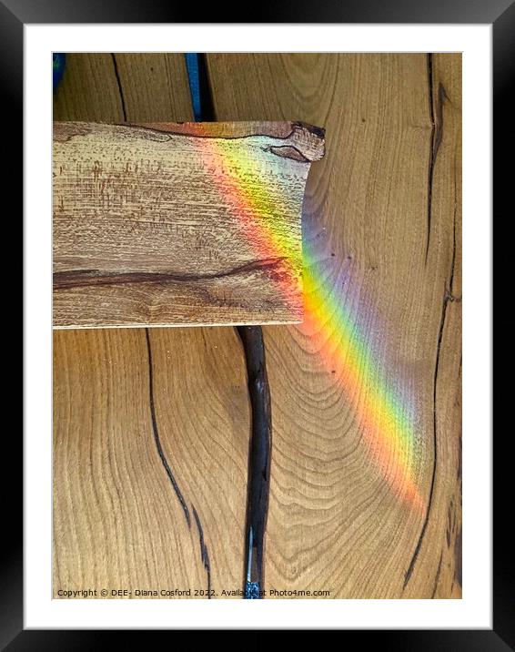 Rainbow rays over timber Framed Mounted Print by DEE- Diana Cosford