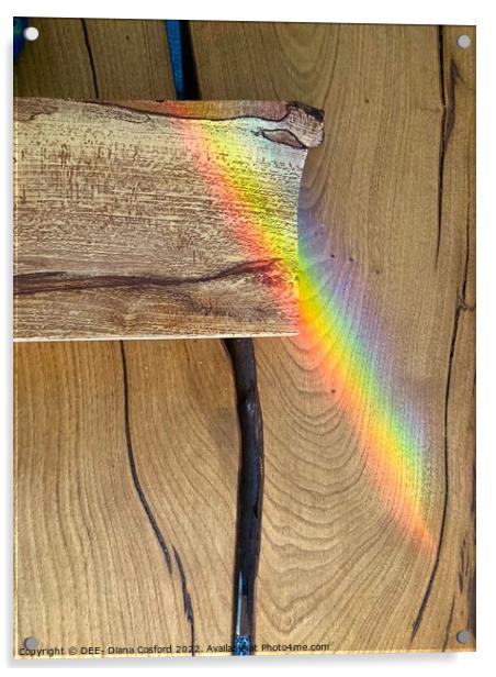 Rainbow rays over timber Acrylic by DEE- Diana Cosford