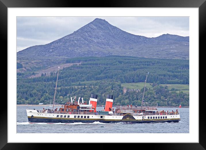 PS Waverley at Arran with Goat Fell as a backdrop Framed Mounted Print by Allan Durward Photography