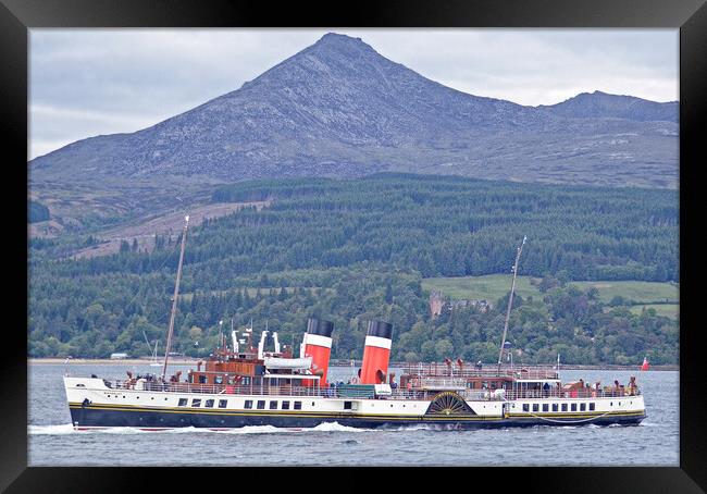 PS Waverley at Arran with Goat Fell as a backdrop Framed Print by Allan Durward Photography