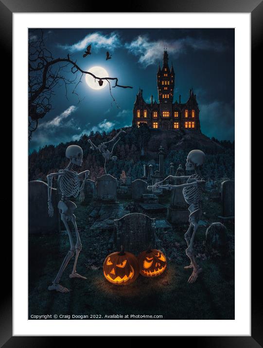 Dundee Skeleton Halloween Party Framed Mounted Print by Craig Doogan
