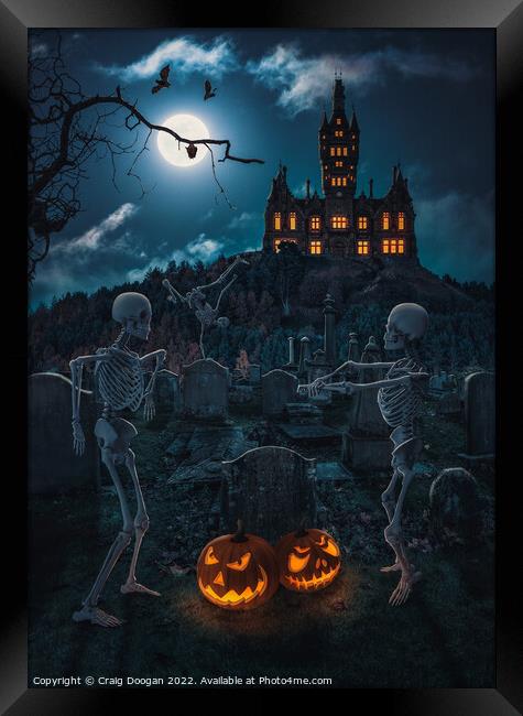 Dundee Skeleton Halloween Party Framed Print by Craig Doogan