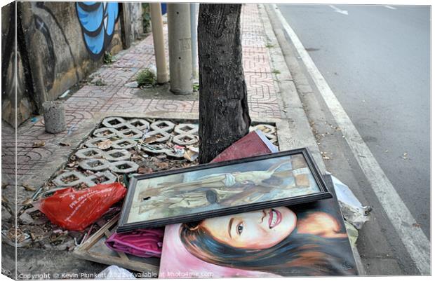 Ho Chi Minh City Sidewalk Trash Canvas Print by Kevin Plunkett