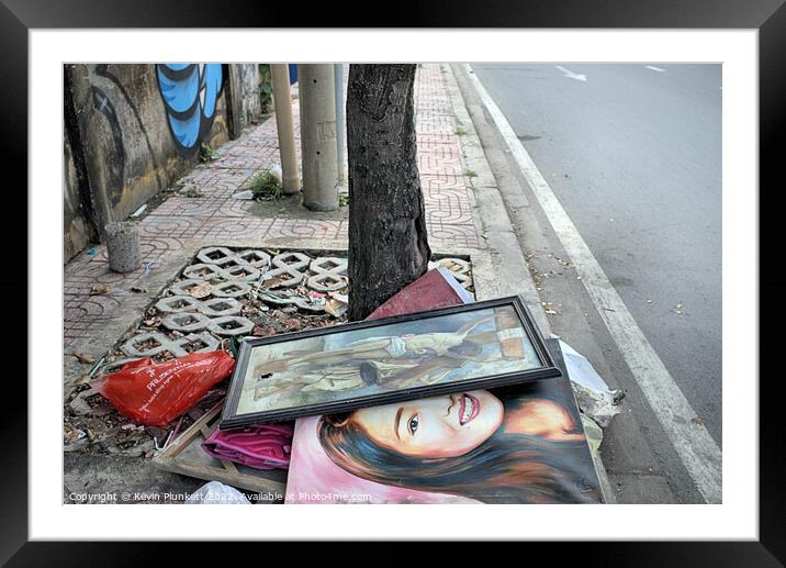 Ho Chi Minh City Sidewalk Trash Framed Mounted Print by Kevin Plunkett
