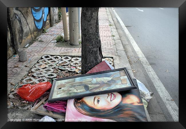 Ho Chi Minh City Sidewalk Trash Framed Print by Kevin Plunkett
