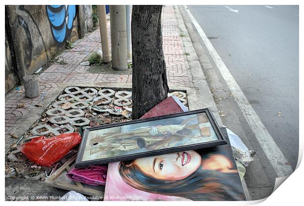 Ho Chi Minh City Sidewalk Trash Print by Kevin Plunkett