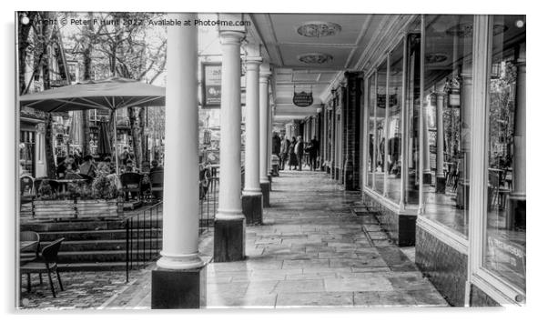 The Pantiles Colonnade Acrylic by Peter F Hunt