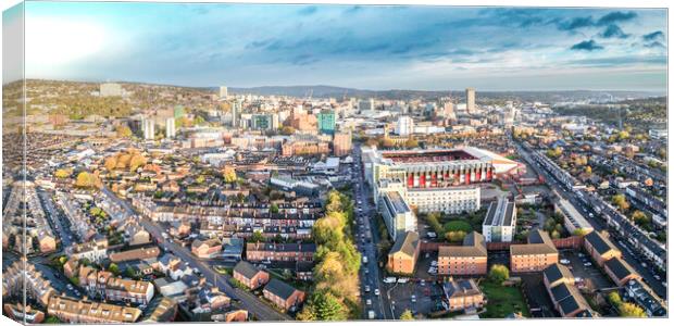 The Red Side of Sheffield Canvas Print by Apollo Aerial Photography